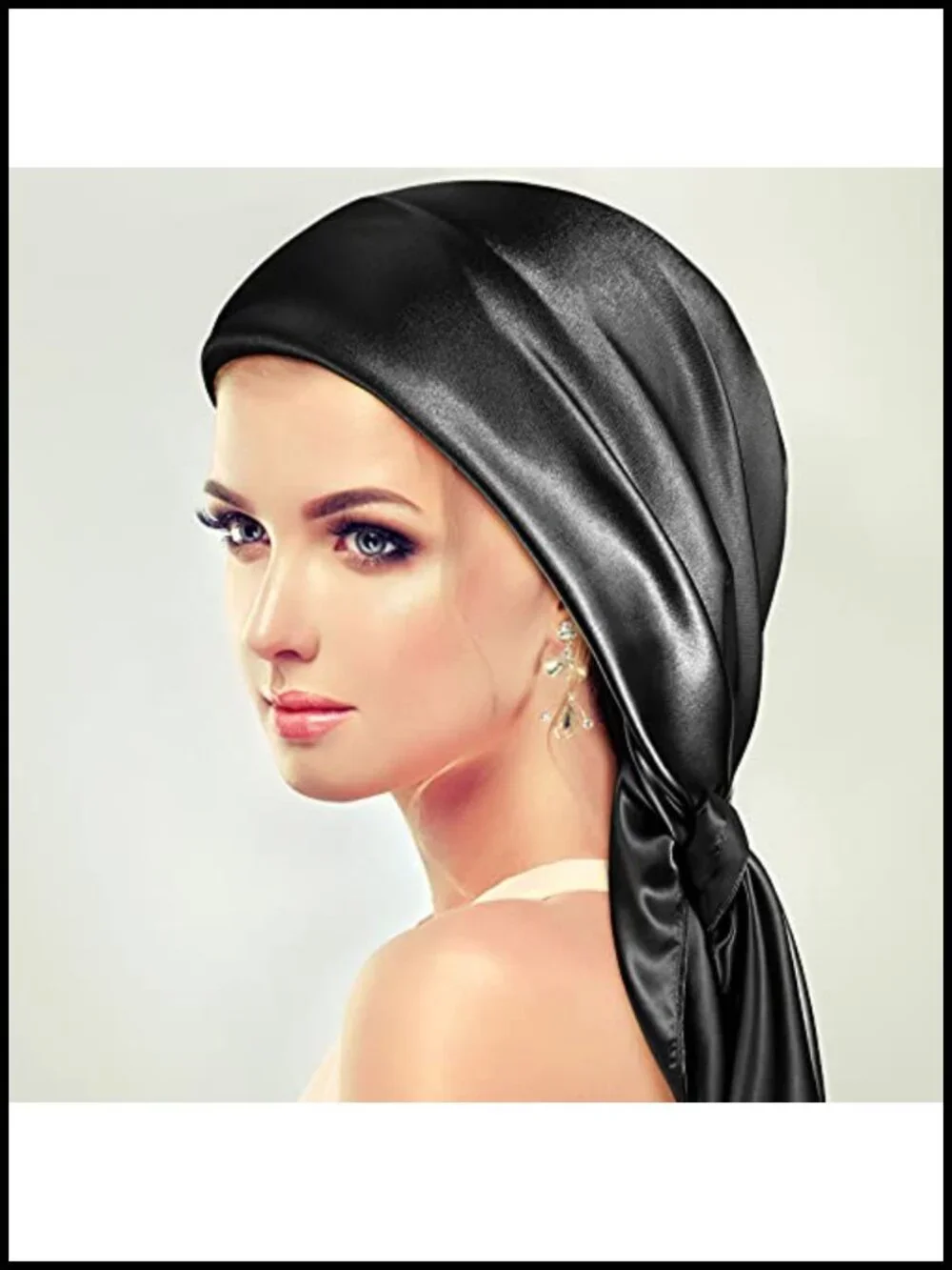 Silky Satin Scarf 2 Pack Large Square Neck Scarf for Women Hair Wrapping